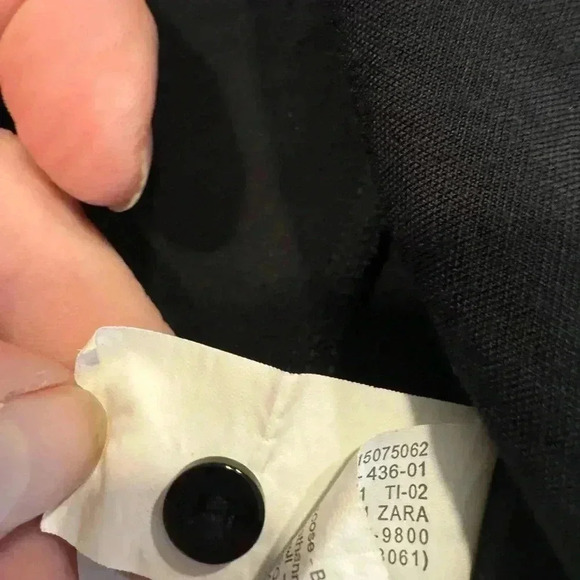 Zara black mini button front collared dress. Black long sleeve Sz XS - Picture 7 of 12